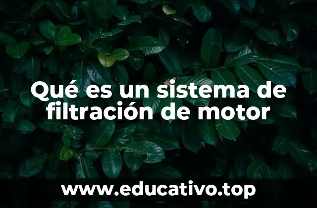 Qué es un sistema de filtración de motor