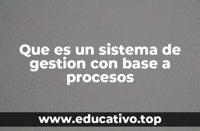Que es un sistema de gestion con base a procesos