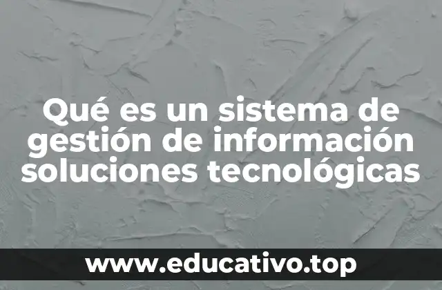Qué es un sistema de gestión de información soluciones tecnológicas