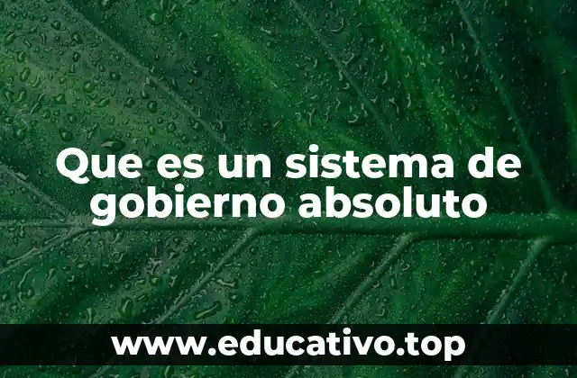 Que es un sistema de gobierno absoluto