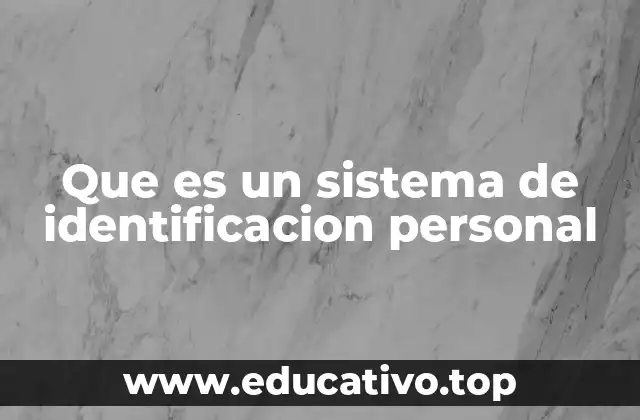 Que es un sistema de identificacion personal