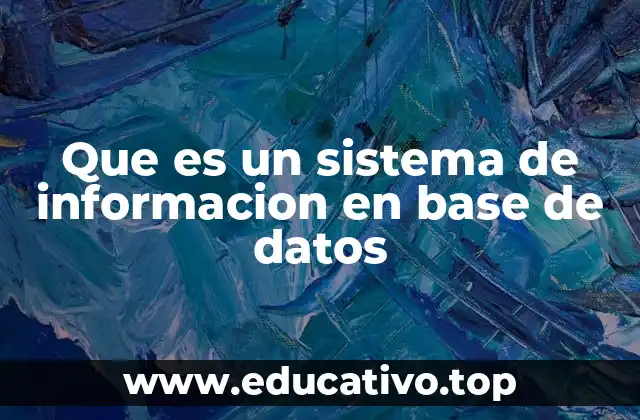 Que es un sistema de informacion en base de datos
