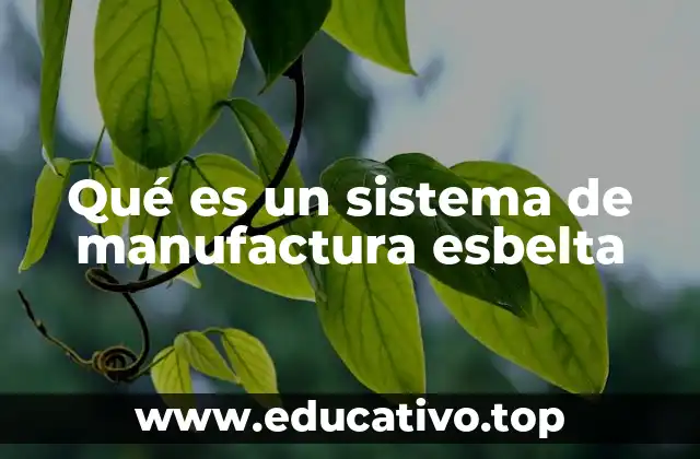 Qué es un sistema de manufactura esbelta