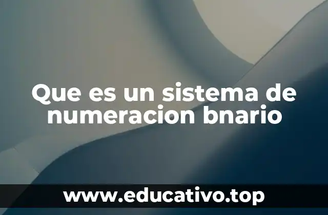 Que es un sistema de numeracion bnario