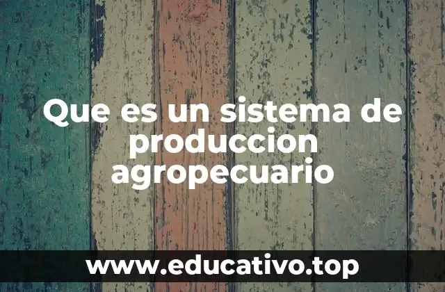 Que es un sistema de produccion agropecuario