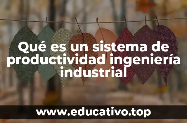 Qué es un sistema de productividad ingeniería industrial