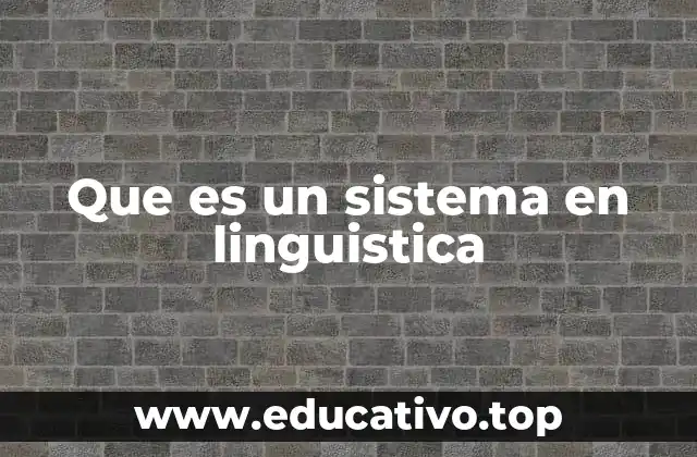 Que es un sistema en linguistica