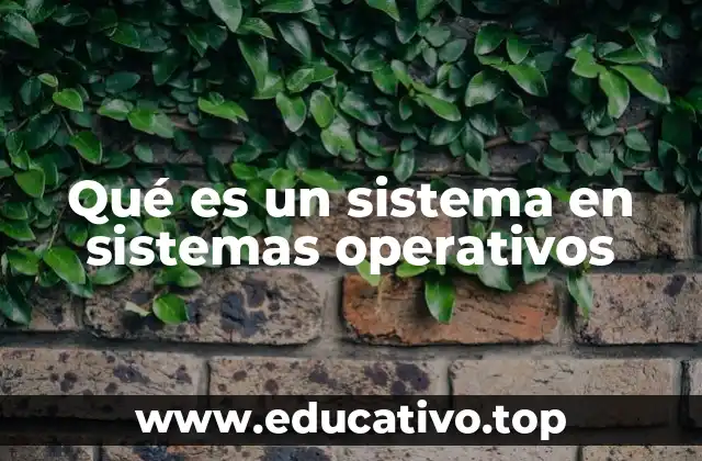 Qué es un sistema en sistemas operativos