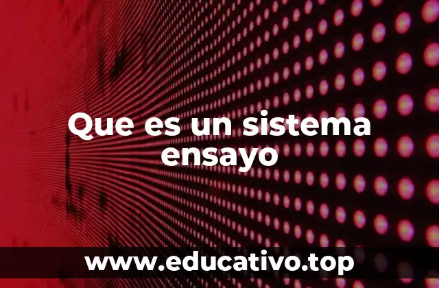 Que es un sistema ensayo