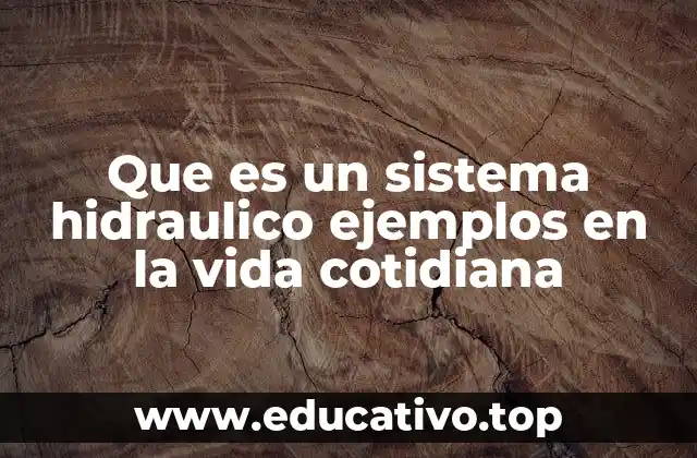 Que es un sistema hidraulico ejemplos en la vida cotidiana