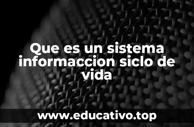 Que es un sistema informaccion siclo de vida