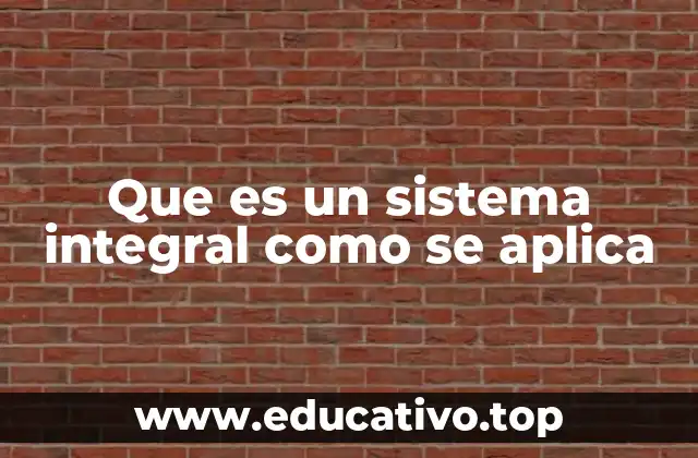 Que es un sistema integral como se aplica