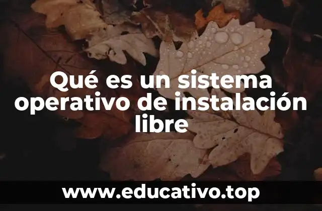 Qué es un sistema operativo de instalación libre