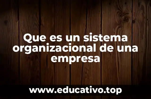 Que es un sistema organizacional de una empresa