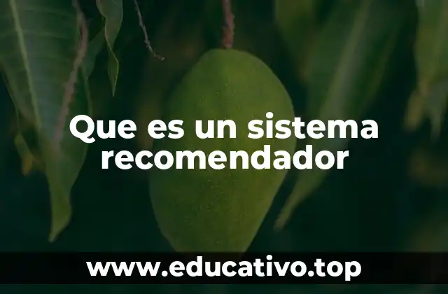 Que es un sistema recomendador