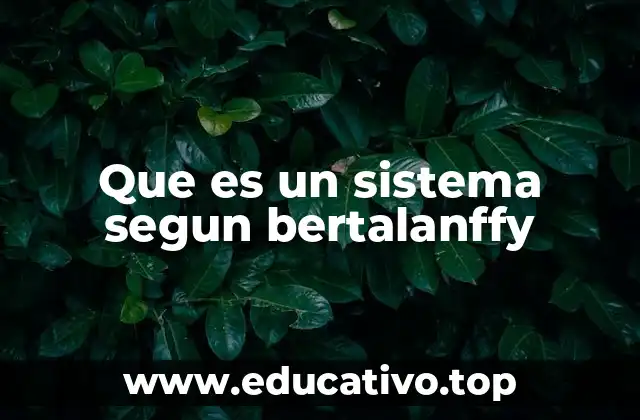 Que es un sistema segun bertalanffy