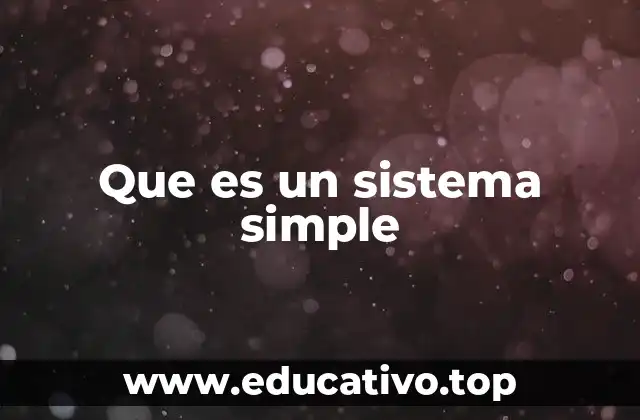 Que es un sistema simple