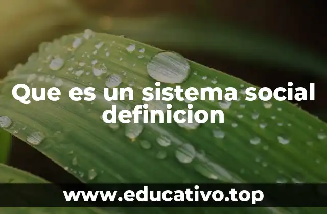 Que es un sistema social definicion