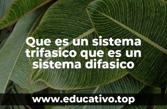Que es un sistema trifasico que es un sistema difasico
