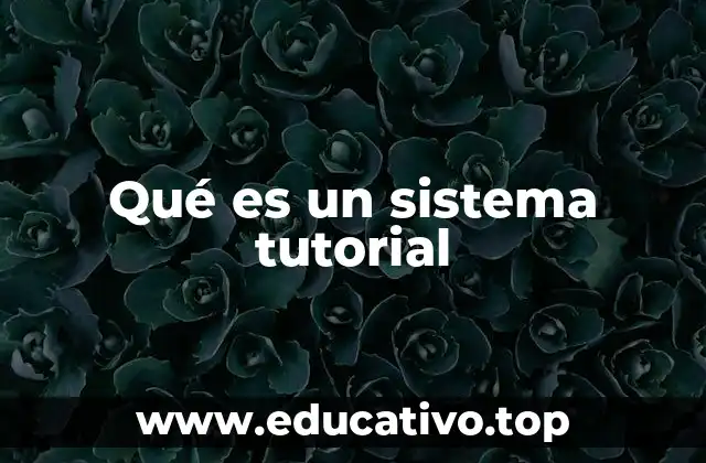 Qué es un sistema tutorial