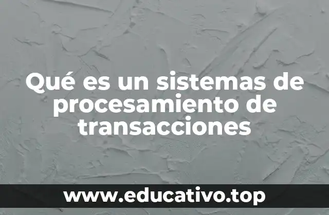 Qué es un sistemas de procesamiento de transacciones
