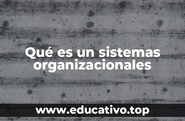 Qué es un sistemas organizacionales