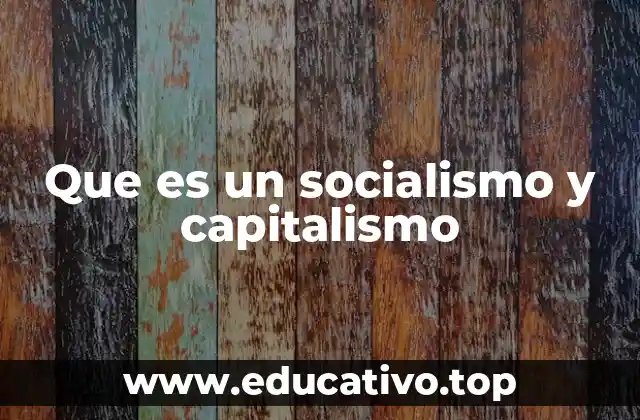 Que es un socialismo y capitalismo