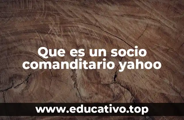 Que es un socio comanditario yahoo