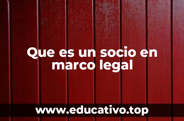Que es un socio en marco legal