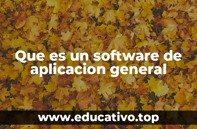 Que es un software de aplicacion general