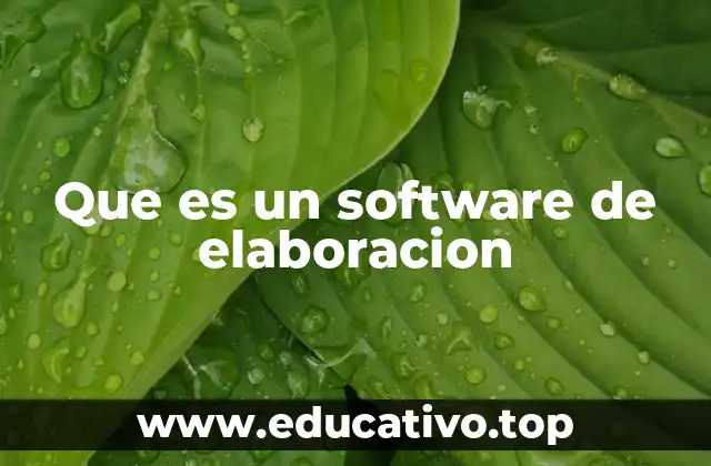 Que es un software de elaboracion