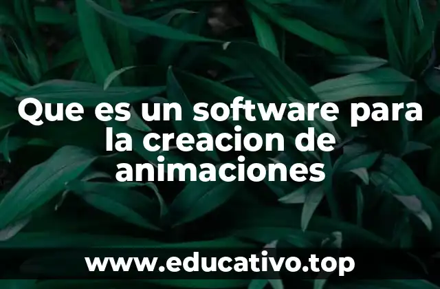 Que es un software para la creacion de animaciones