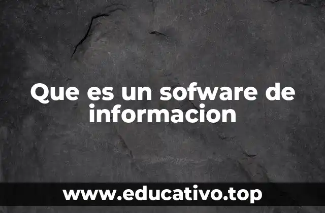 Que es un sofware de informacion