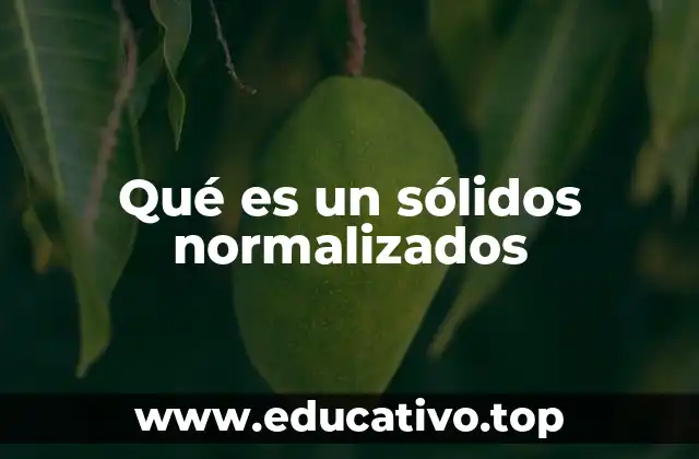 Qué es un sólidos normalizados