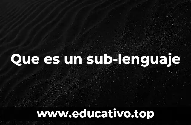 Que es un sub-lenguaje