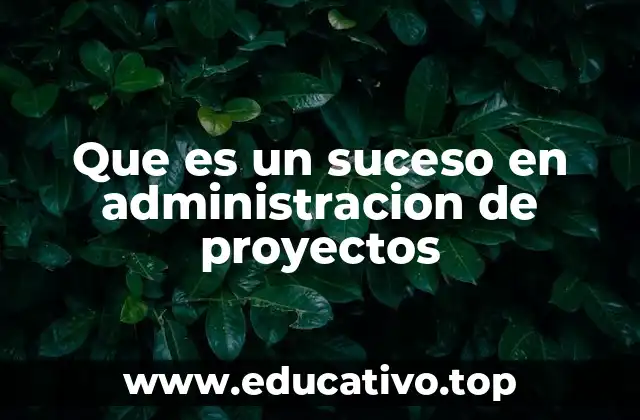 Que es un suceso en administracion de proyectos
