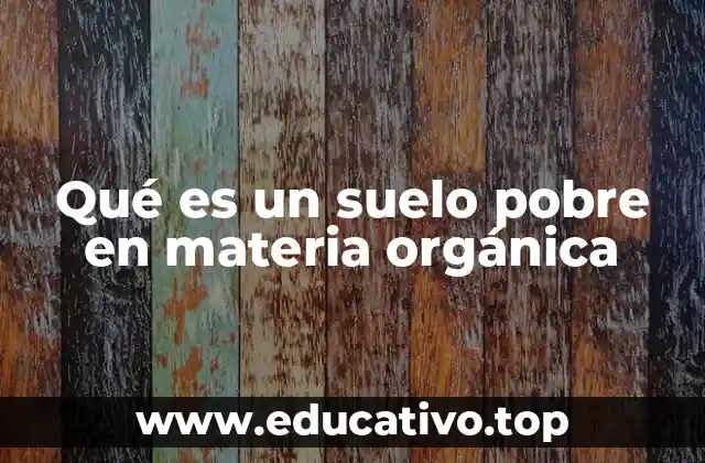 Qué es un suelo pobre en materia orgánica