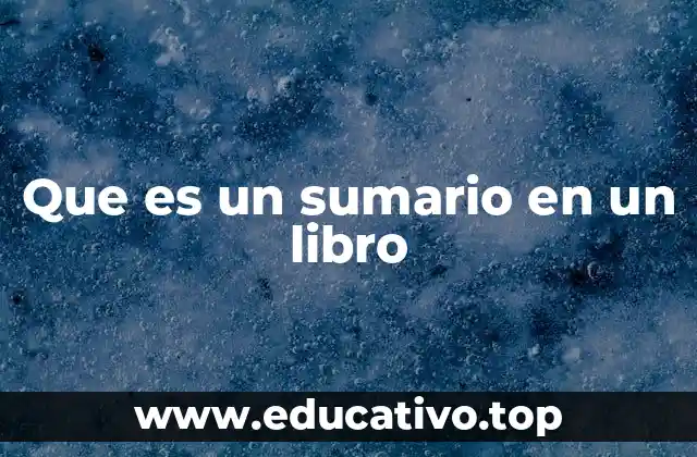 Que es un sumario en un libro