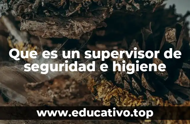 Que es un supervisor de seguridad e higiene