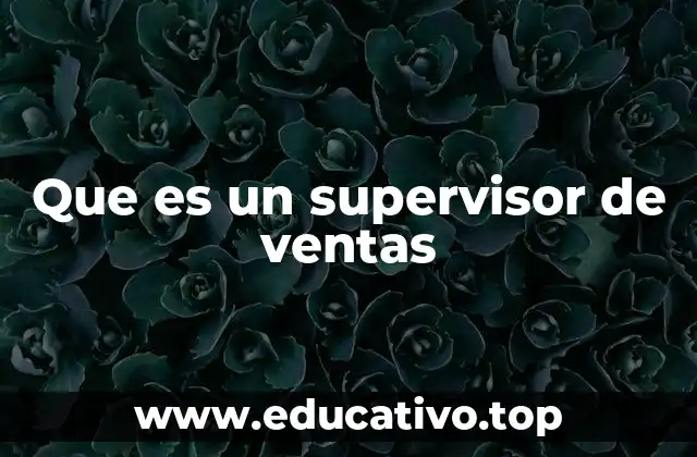 Que es un supervisor de ventas