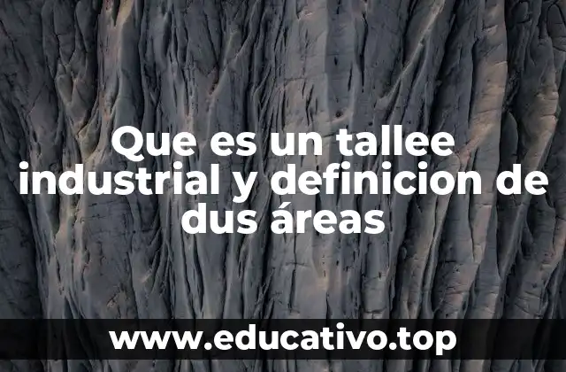 Que es un tallee industrial y definicion de dus áreas