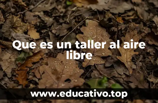 Que es un taller al aire libre