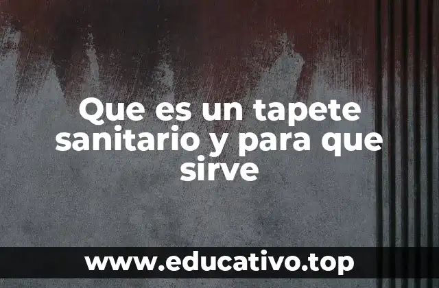 Que es un tapete sanitario y para que sirve