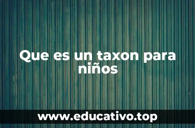 Que es un taxon para niños