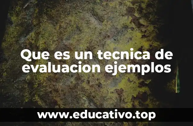 Que es un tecnica de evaluacion ejemplos