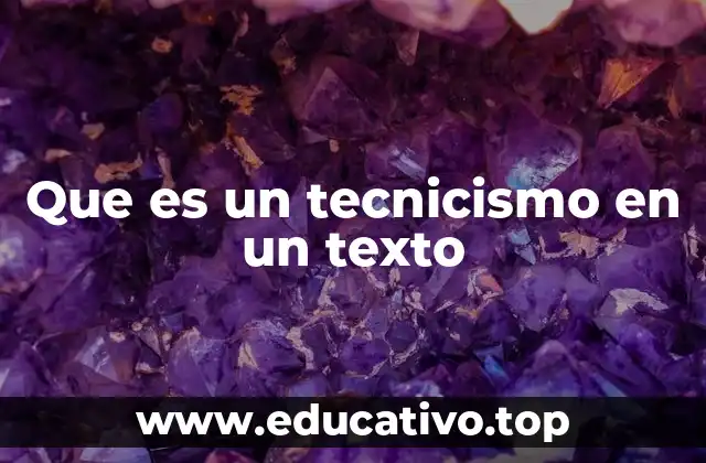 Que es un tecnicismo en un texto