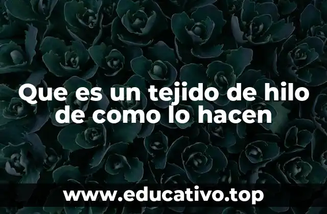 Que es un tejido de hilo de como lo hacen