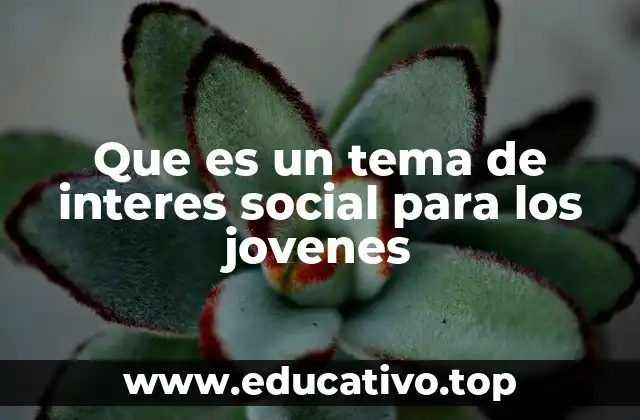 Que es un tema de interes social para los jovenes