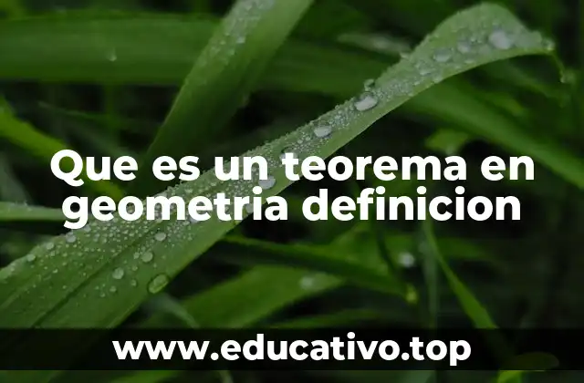 Que es un teorema en geometria definicion