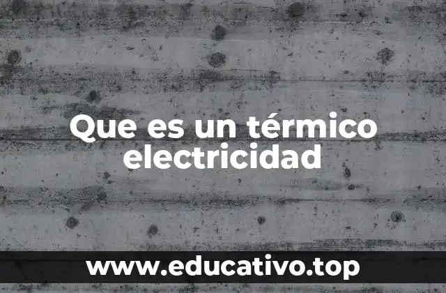 Que es un térmico electricidad